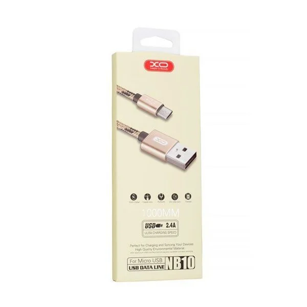 Φωτογραφία προϊόντος: Καλώδιο Micro USB NB10 XO Design 2.4A 1m Χρυσό