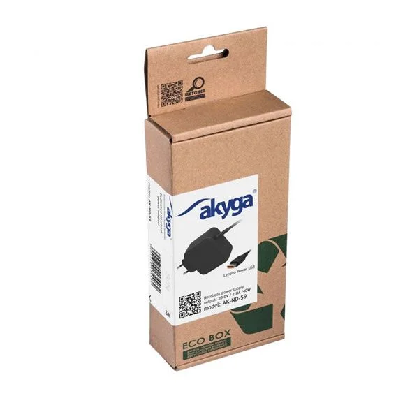 Φωτογραφία προϊόντος: Akyga AK-ND-59 Power Supply Φορτιστής Laptop 40W 20V 2A για Lenovo με Αντάπτορα Τροφοδοσίας