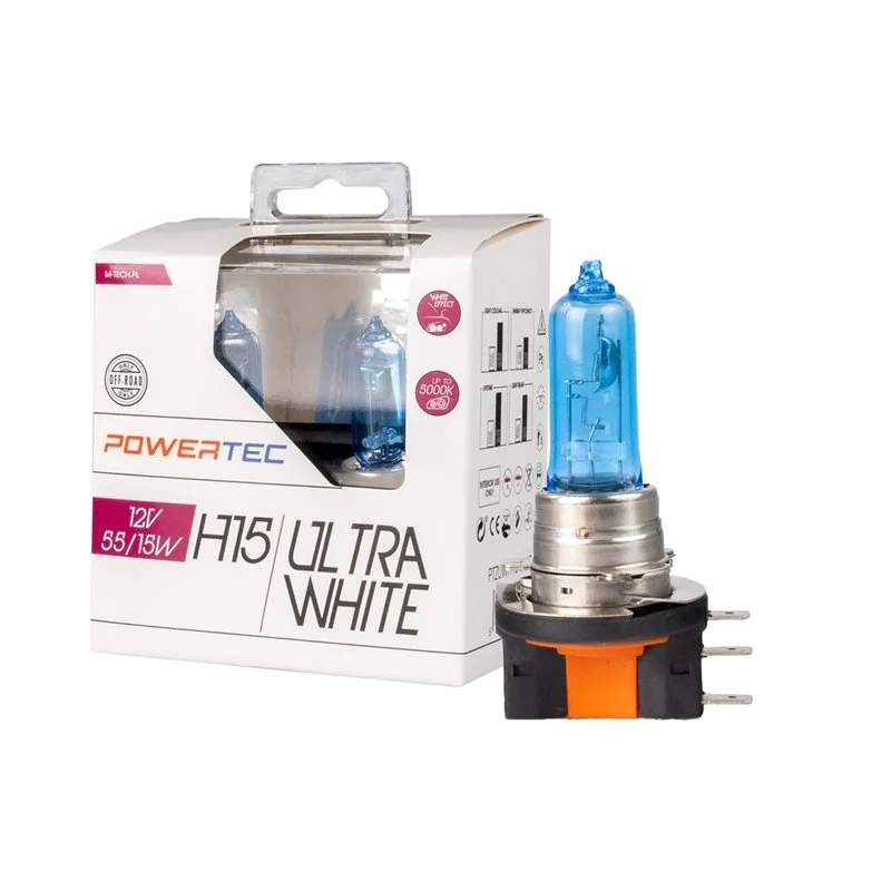 Φωτογραφία προϊόντος: M-Tech ΛΑΜΠΕΣ H15 12V 55/15W POWERTEC ULTRA WHITE (up to 5.000k)mTECH - 2 Τεμ.