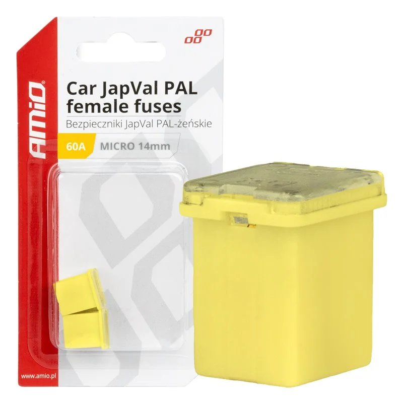 Φωτογραφία προϊόντος: ΑΣΦΑΛΕΙΕΣ JapVal PAL ΜICRO 14mm ΘΗΛΥΚΕΣ 60A ΣΕ ΚΙΤΡΙΝΟ ΧΡΩΜΑ AMIO - 2 Τεμ.