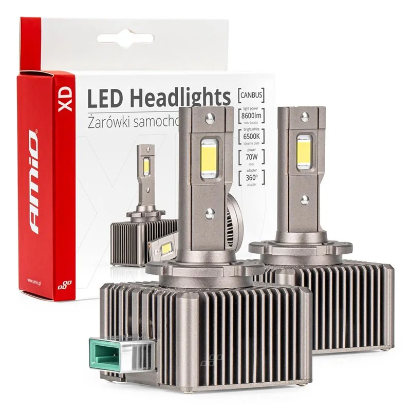 Φωτογραφία προϊόντος: ΛΑΜΠΕΣ LED D3S 916V 70W 6500K 8600lm (ΜΕ ΨΥΚΤΡΑ) XD SERIES AMIO - 2 ΤΕΜ.