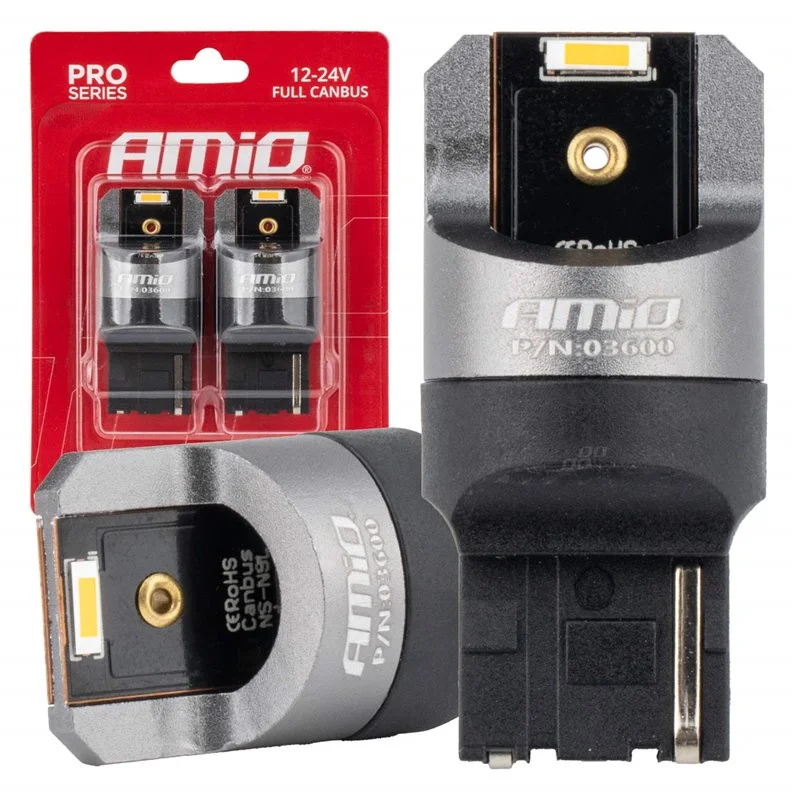 Φωτογραφία προϊόντος: ΛΑΜΠΑΚΙΑ WY21W 7440 12/24V 6.000K 2xSMD LED FULL CAN-BUS ΠΟΡΤΟΚΑΛΙ PRO SERIES AMIO - 2 Τεμ.