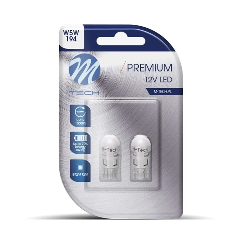 Φωτογραφία προϊόντος: T10 W5W 12V W2.1x9.5d 0,6W 8xSMD3030 LED ΠΟΡΤΟΚΑΛΙ CAN-BUS BLISTER M-TECH - 2 ΤΕΜ