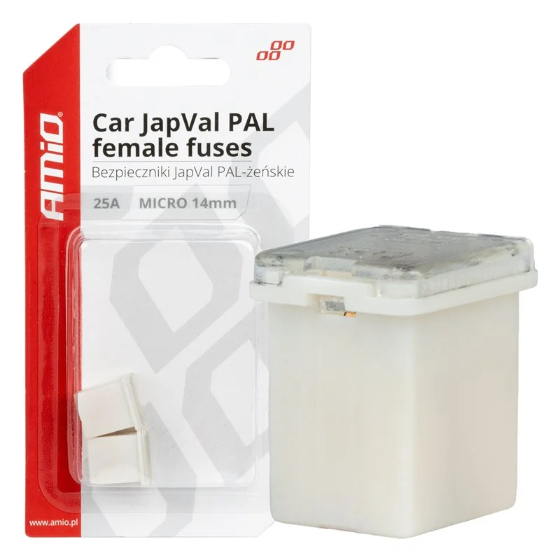 Φωτογραφία προϊόντος: ΑΣΦΑΛΕΙΕΣ JapVal PAL ΜICRO 14mm ΘΗΛΥΚΕΣ 25A ΣΕ ΛΕΥΚΟ ΧΡΩΜΑ AMIO - 2 Τεμ.
