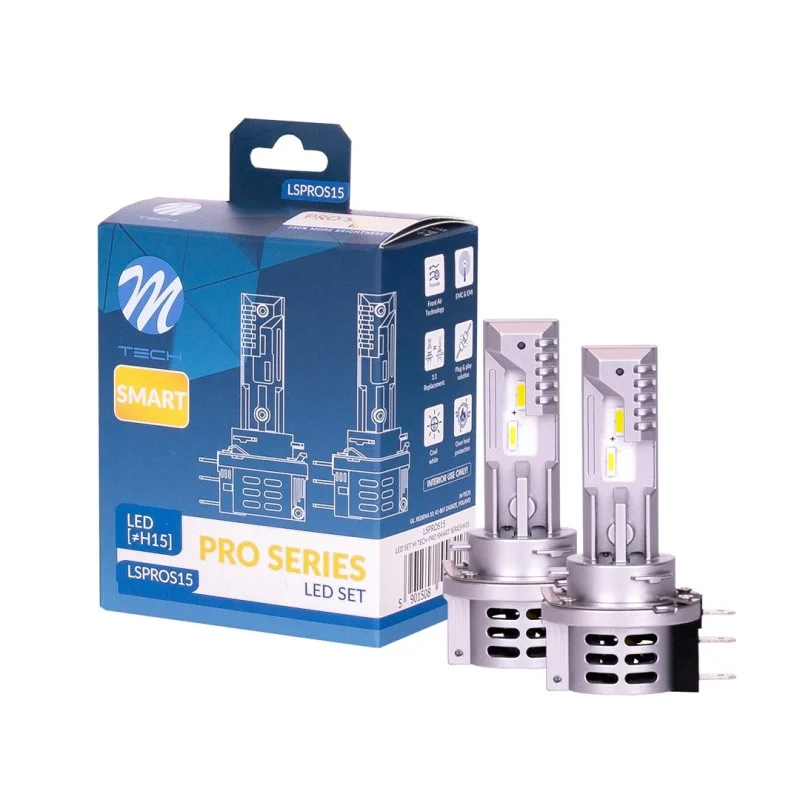 Φωτογραφία προϊόντος: ΛΑΜΠΑ LED H15 12V IP65 6.000K 4.600lm LED SET PRO SMART SERIES M-TECH - 2 ΤΕΜ.