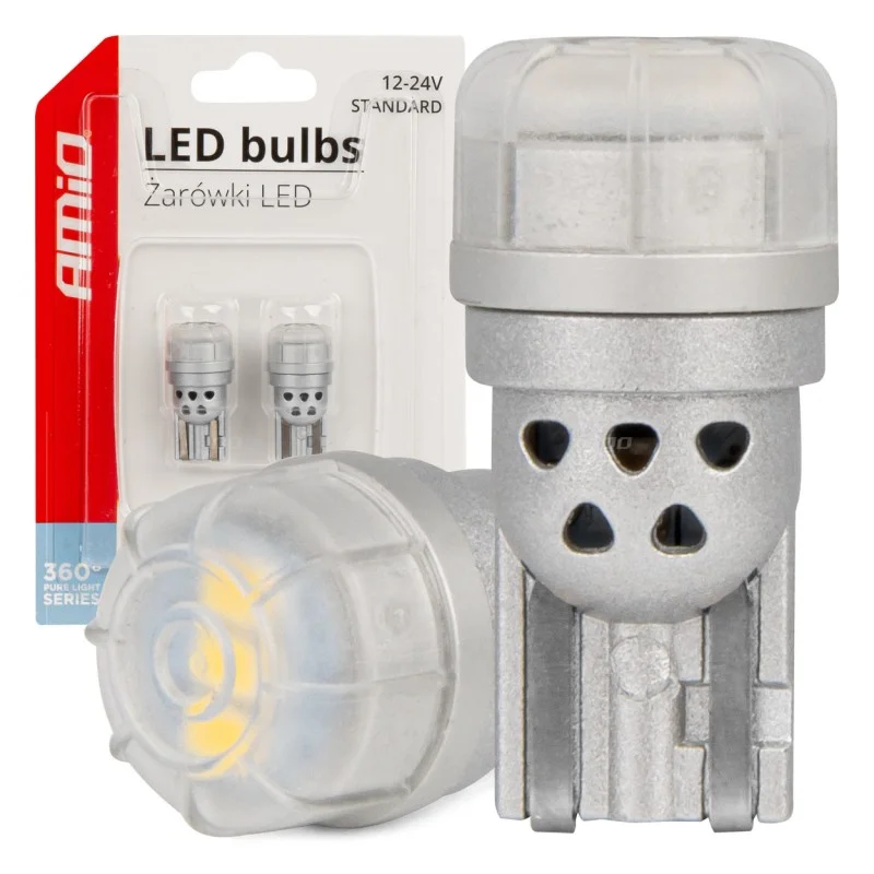 Φωτογραφία προϊόντος: Amio ΛΑΜΠΑΚΙΑ LED T10 W5W 12/24V 3x3020 SMD LED ΛΕΥΚΟ PURE LIGHT SERIES ΑΜΙΟ - 2 ΤΕΜ.