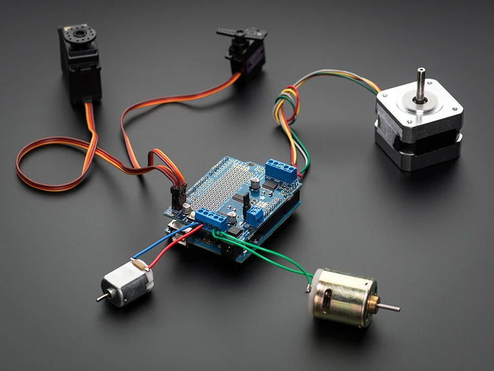 Φωτογραφία προϊόντος: Adafruit Motor/Stepper/Servo Shield for Arduino v2 Kit - v2.3