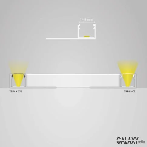 Φωτογραφία προϊόντος: TBP4 LED drywall profile 200 cm, LED Stripes max. 14 mm