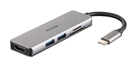 Φωτογραφία προϊόντος: D-Link 5-in-1 USB-C Docking Station με HDMI 4K & SD/MSD Ασημί (DUB-M530)