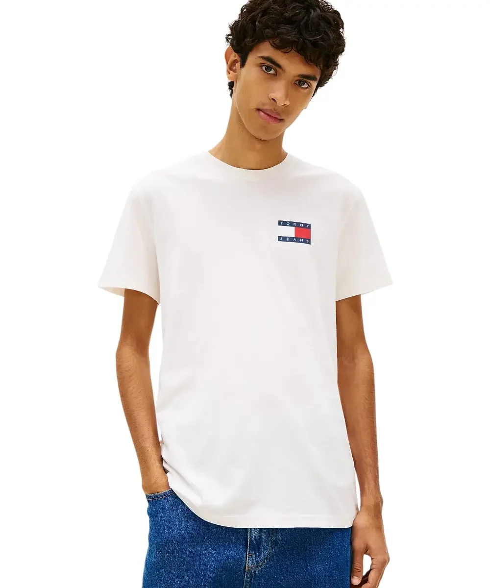 Φωτογραφία προϊόντος: Tommy Hilfiger - Ανδρικό T-shirt Th Essential Flag Tee Regular Fit DM0DM20740-YBH Εκρού