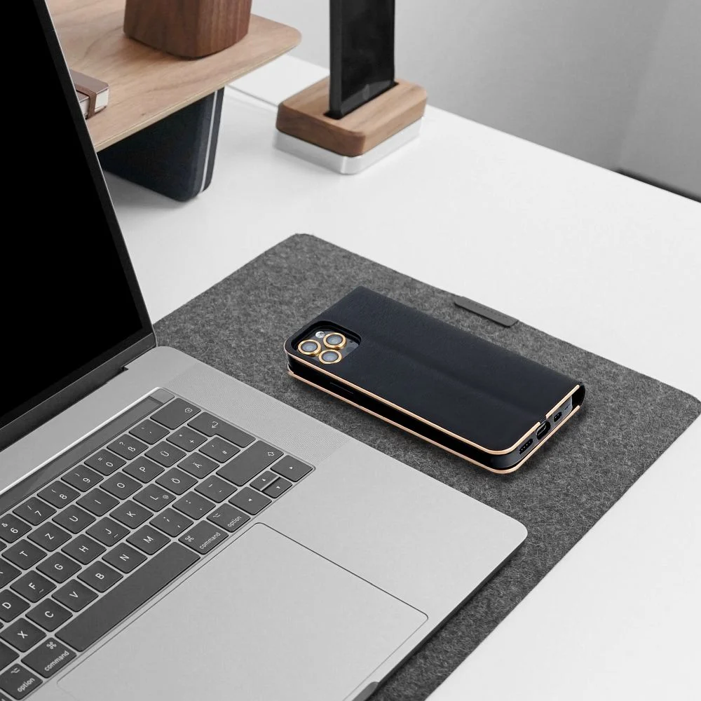 Φωτογραφία προϊόντος: . LUNA Book Gold for XIAOMI Redmi NOTE 14 PRO 5G / 14 PRO PLUS 5G black
