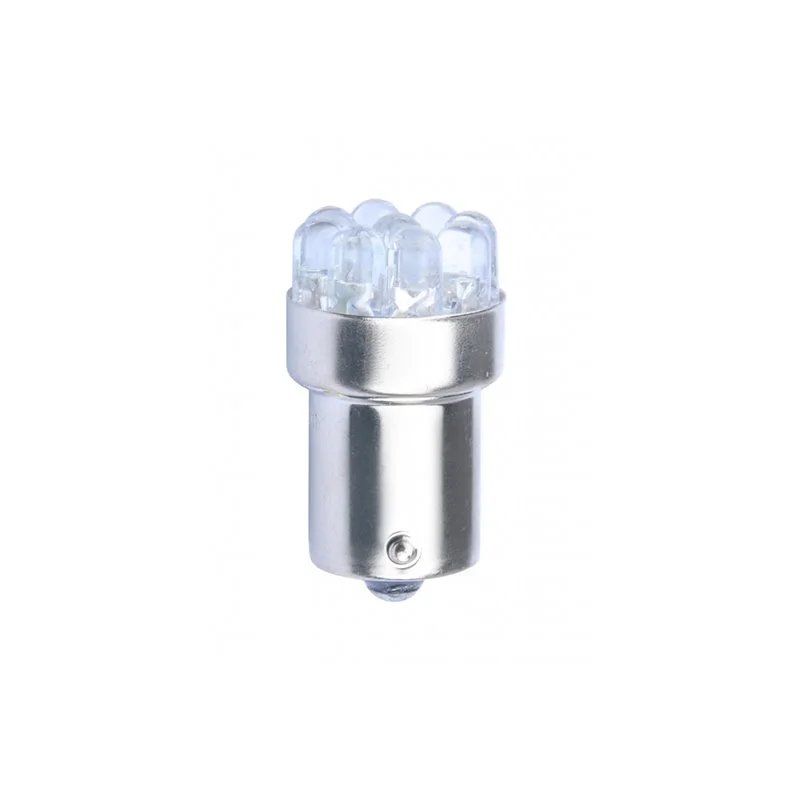 Φωτογραφία προϊόντος: R10W 12V BA15s LED 9xFlux 5mm ΜΟΝΟΠΟΛΙΚΟ ΛΕΥΚΟ M-TECH - 1 τεμ.