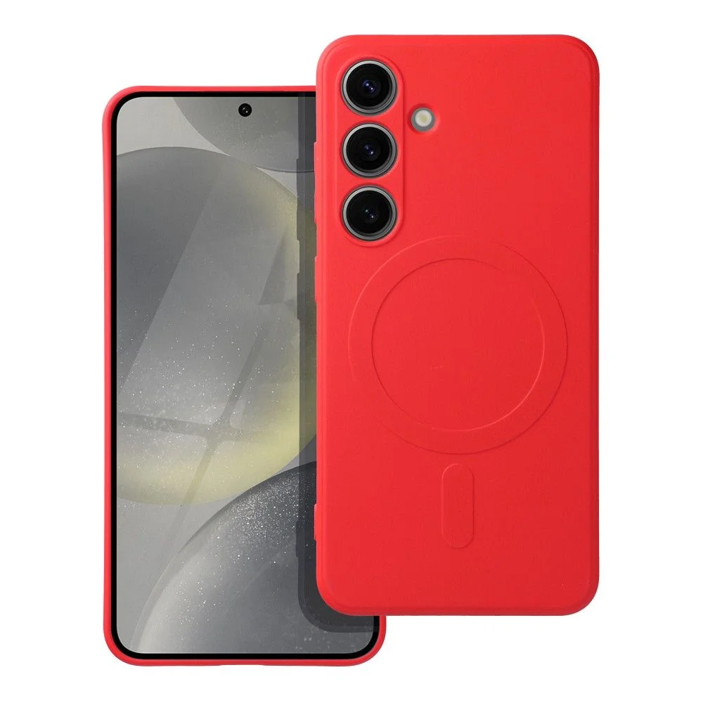 Φωτογραφία προϊόντος: . SILICONE MAG COVER case compatible with MagSafe for SAMSUNG S24 FE red