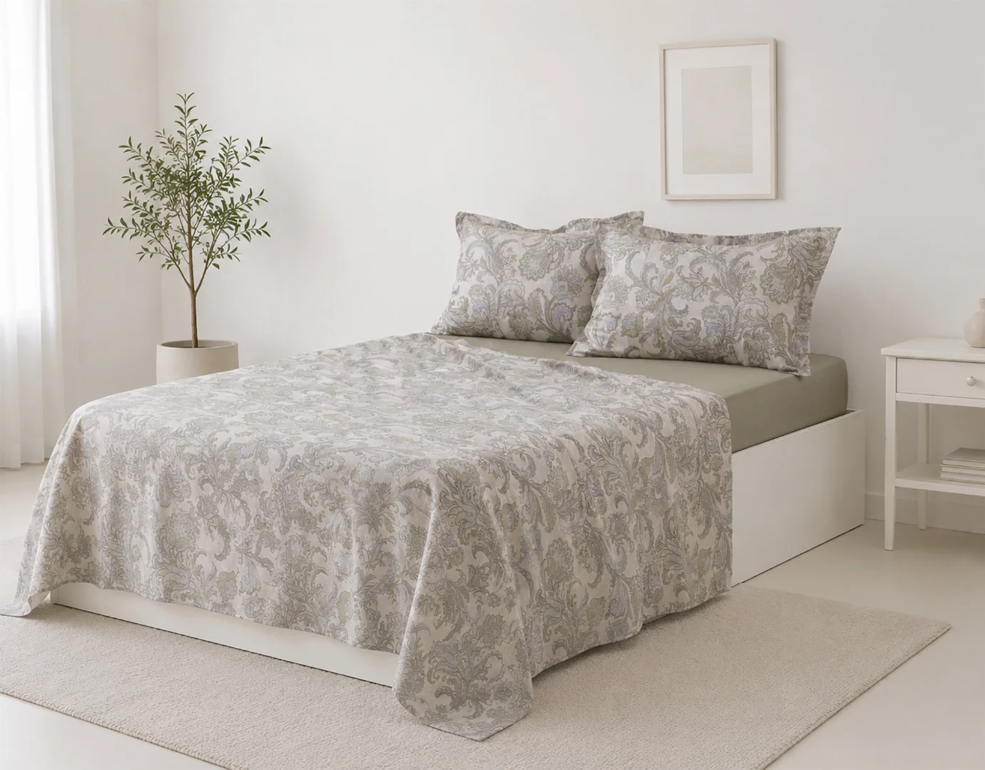 Φωτογραφία προϊόντος: SilkFashion Σετ σεντόνια βαμβακερά 200TC (160cm x 200cm + 35cm) nobilis
