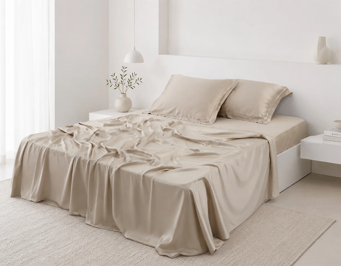 Φωτογραφία προϊόντος: SilkFashion Σετ σεντόνια bamboo 300TC (270cm x 290cm) μπέζ