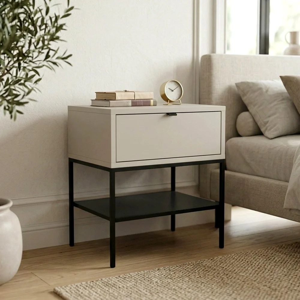 Φωτογραφία προϊόντος: Κομοδίνο Melis Megapap χρώμα sandstone 45x35x56,4εκ.