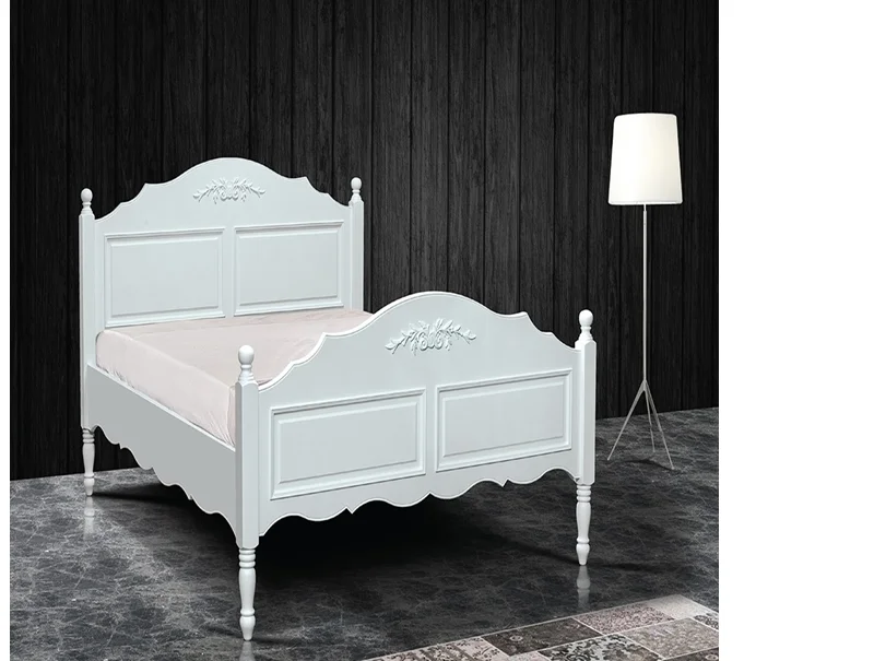 Φωτογραφία προϊόντος: e-decor Κρεβάτι ξύλινο ημίδιπλο λευκό 1456 - Ξύλο - 120Μx216Πx145Υ