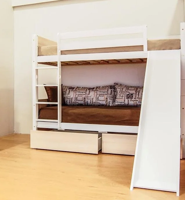 Φωτογραφία προϊόντος: MaisonPlus Κουκέτα Dream με τσουλήθρα ξύλο οξιάς σε λευκό χρώμα - Ξύλο /Μελαμίνη - 100Μx210Πx167Υ
