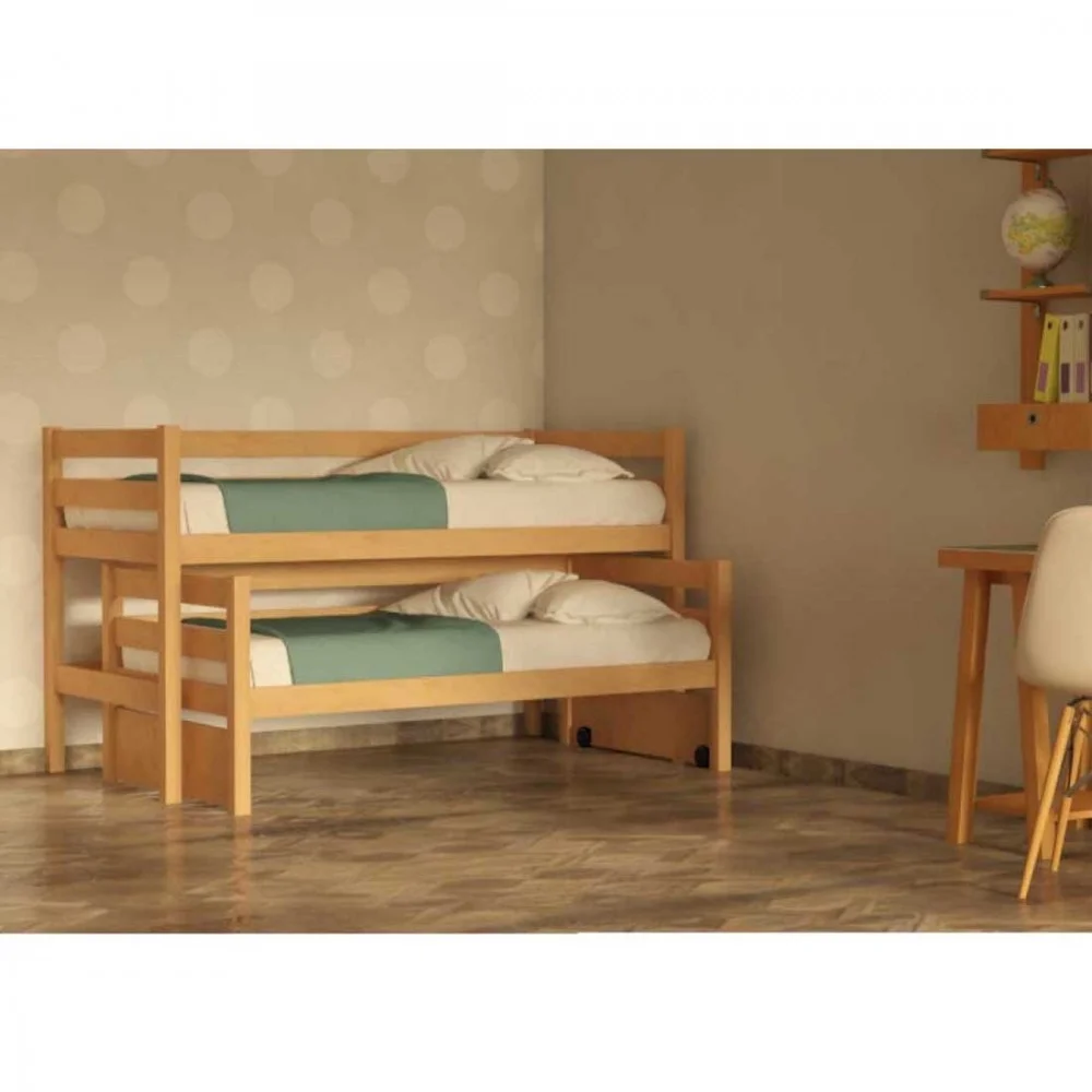 Φωτογραφία προϊόντος: MaisonPlus Χαμηλή Παιδική Κουκέτα ELI σε φυσικό οξιά - Ξύλο /Μελαμίνη - 100Μx210Πx114Υ