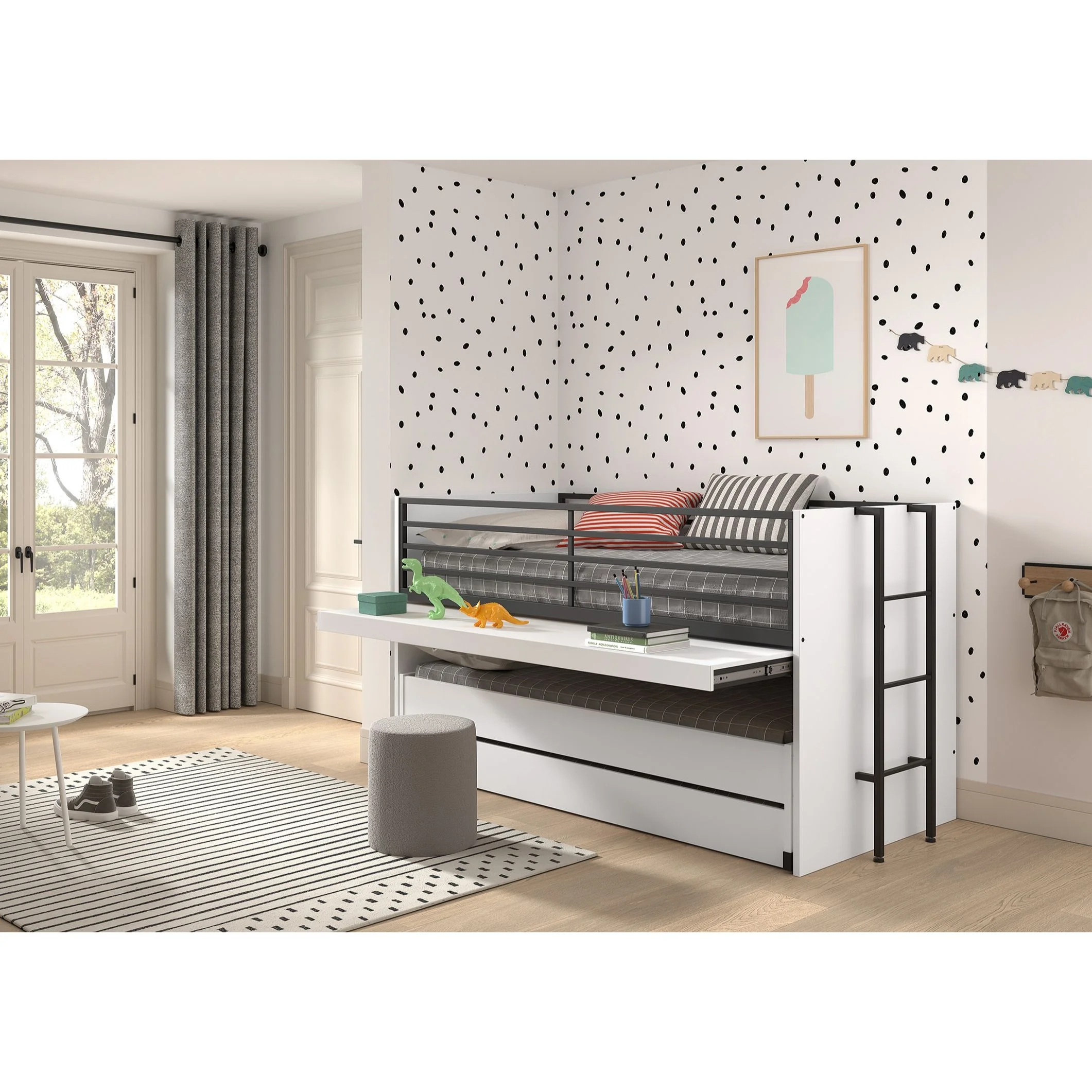 Φωτογραφία προϊόντος: Vipack Sam Mid-Sleeper από Μασίφ Ξύλο Δρυς -Λευκό - Ξύλο - 208Μx101Πx117Υ