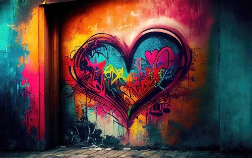 Φωτογραφία προϊόντος: MaisonPlus Πίνακας Street Heart Love 80*120εκ - Ακρυλικό - 1Μ