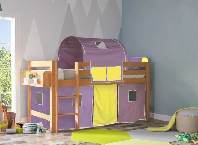 Φωτογραφία προϊόντος: MaisonPlus Παιδικό κρεβάτι υπερυψωμένο Smart οξιά σε φυσικό χρώμα - Ξύλο - 210Μx100Πx118Υ