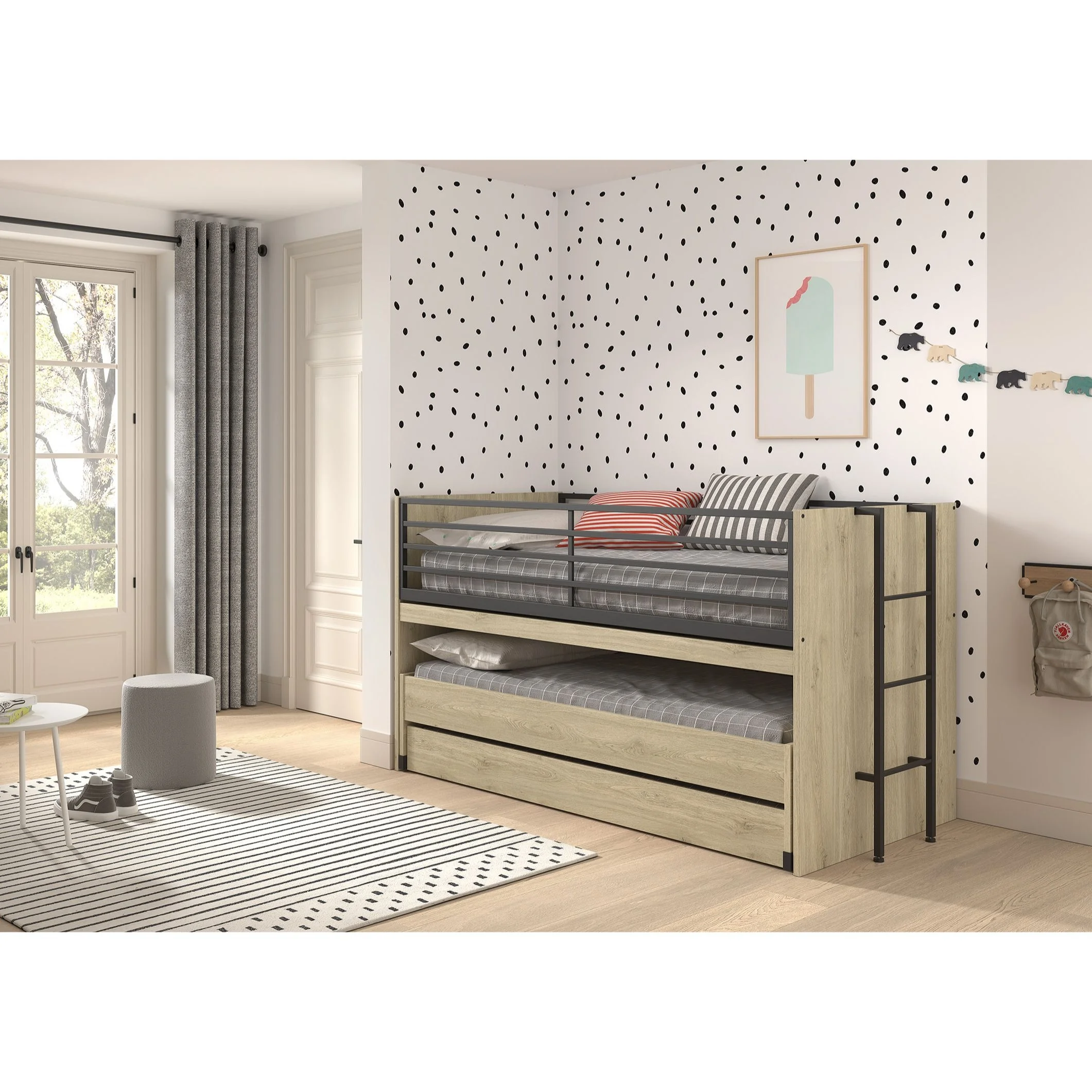 Φωτογραφία προϊόντος: Vipack Sam Mid-Sleeper από Μασίφ Ξύλο Δρυς -Φυσικό - Ξύλο - 208Μx101Πx117Υ