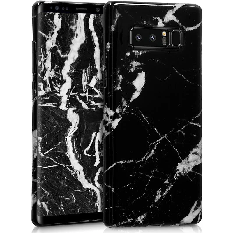 Φωτογραφία προϊόντος: KW Slim Fit Gel Case Marble (43282.01) Θήκη Σιλικόνης Μαύρη / Λευκή (Samsung Galaxy Note 8)