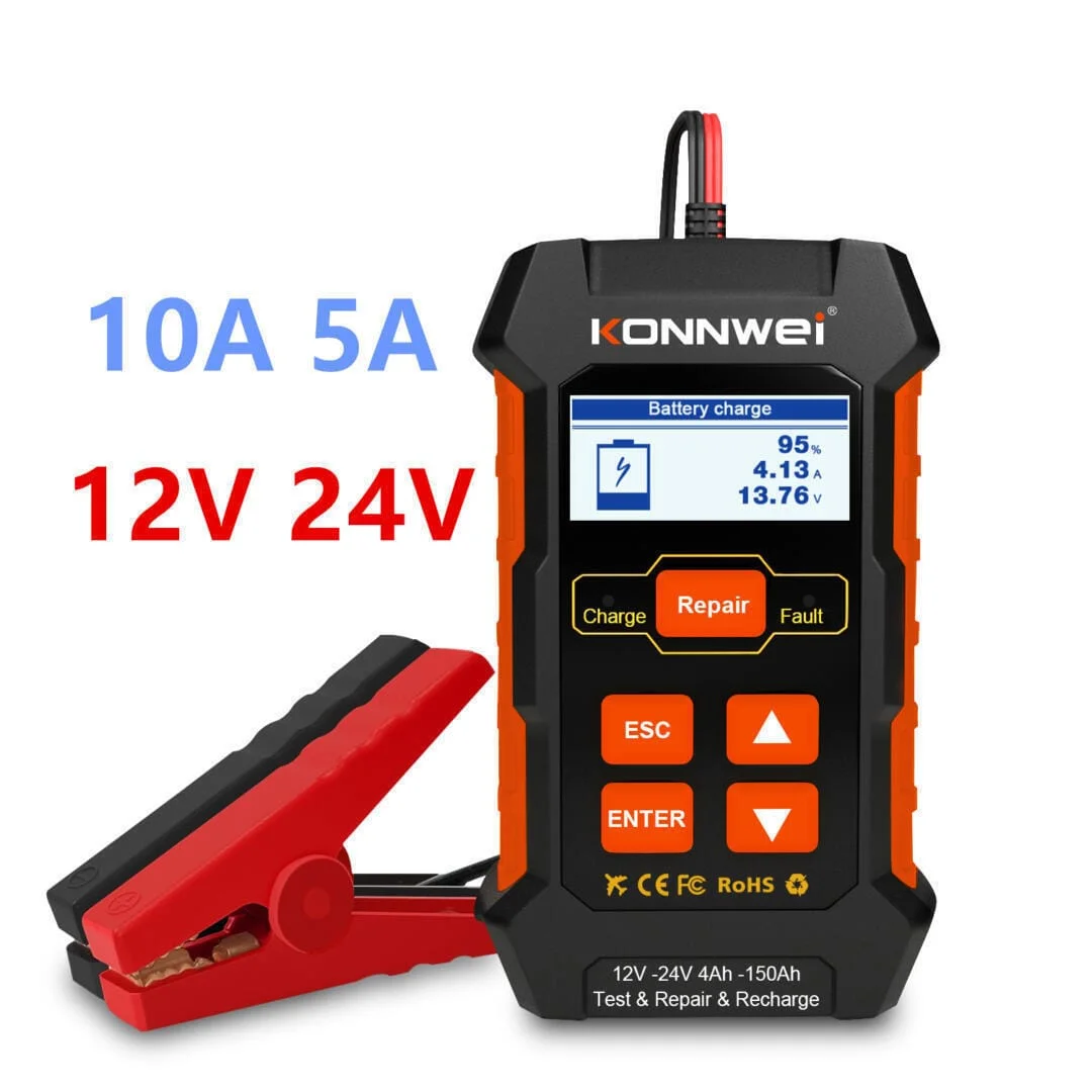 Φωτογραφία προϊόντος: Konnwei KW520 Ψηφιακό Battery Tester με Κροκοδειλάκια
