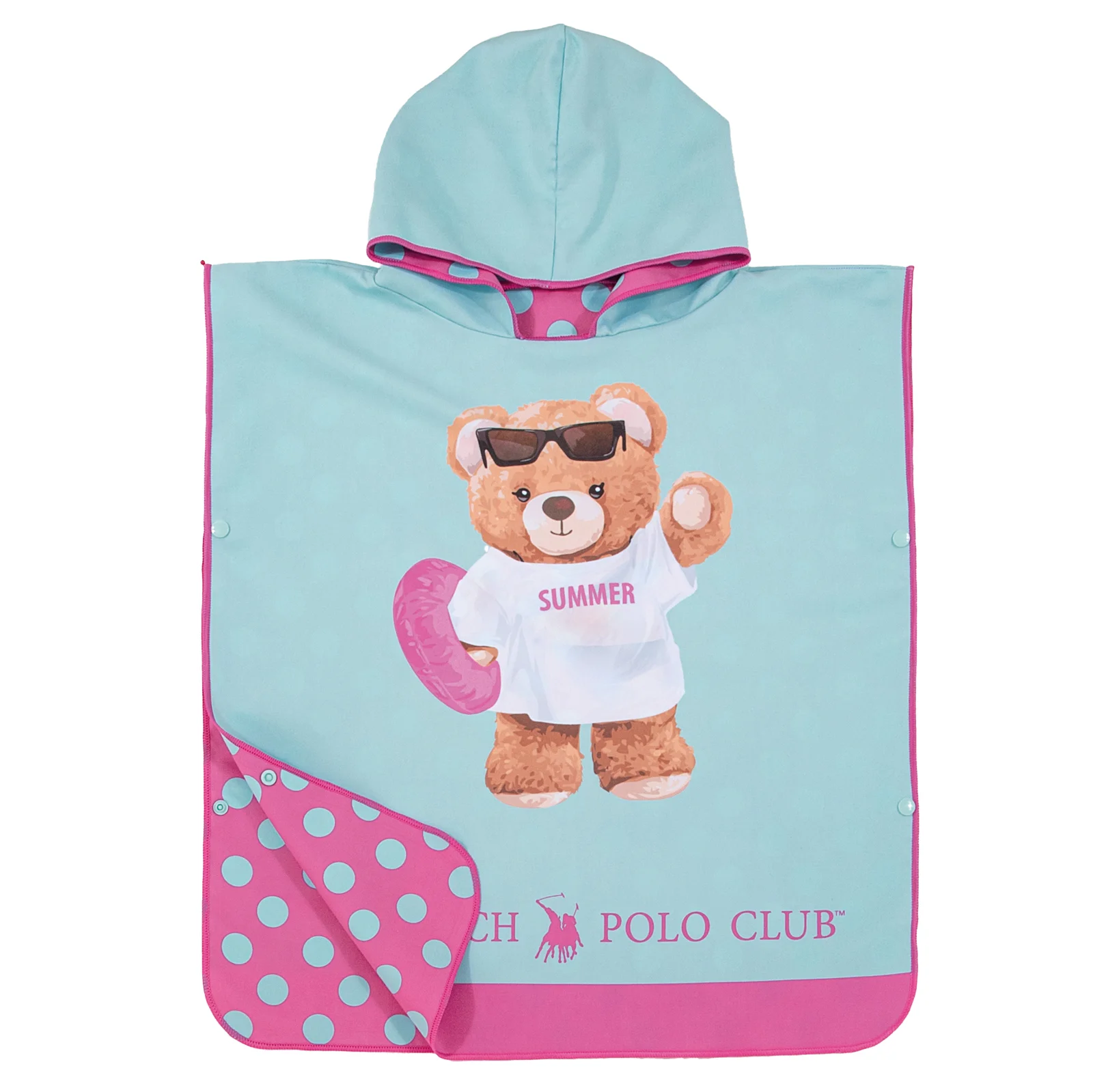 Φωτογραφία προϊόντος: Πόντσο 50x115 280gsm Greenwich Polo Club Junior 5223 Mint-Fuchsia 100% Microfiber