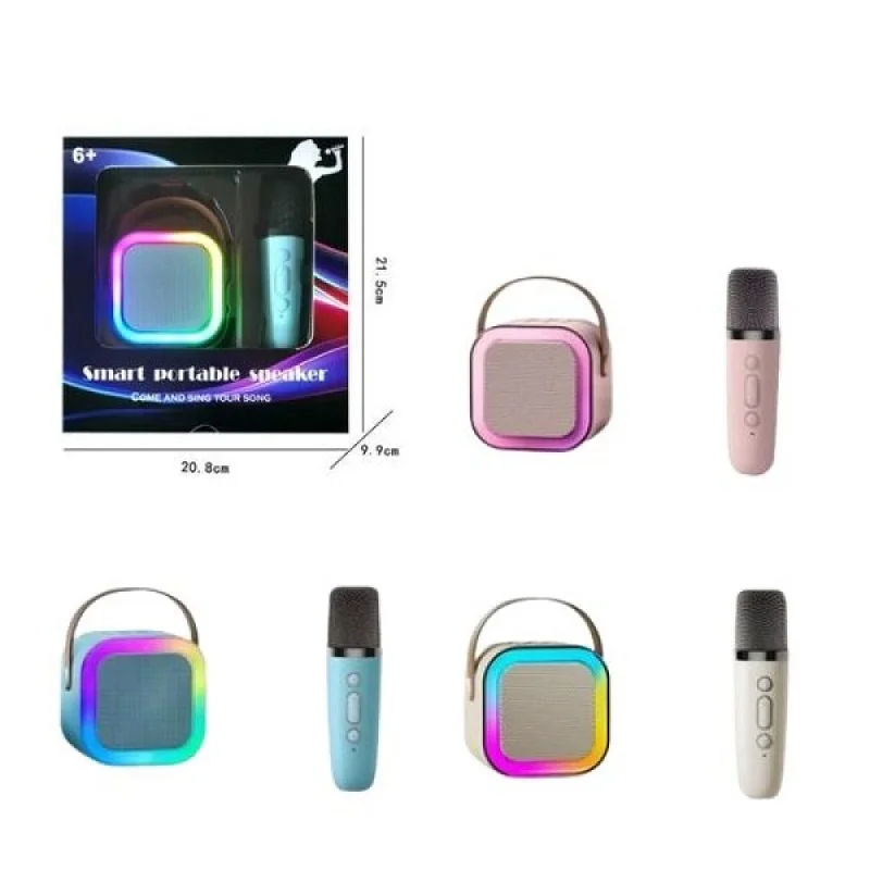 Φωτογραφία προϊόντος: Ηχείο Bluetooth Karaoke & Μικρόφωνο Ροζ