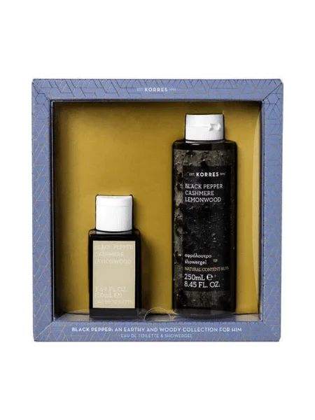 Φωτογραφία προϊόντος: Korres Gift Set For Him Black Pepper - Eau de Toilette 50mL + Αρωματικό αφρόλουτρο 250mL