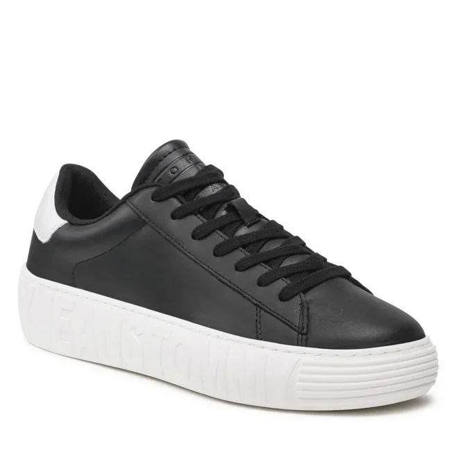Φωτογραφία προϊόντος: TOMMY HILFIGER Tommy Jeans ανδρικό basket leather μαύρο EM0EM01159-BDS