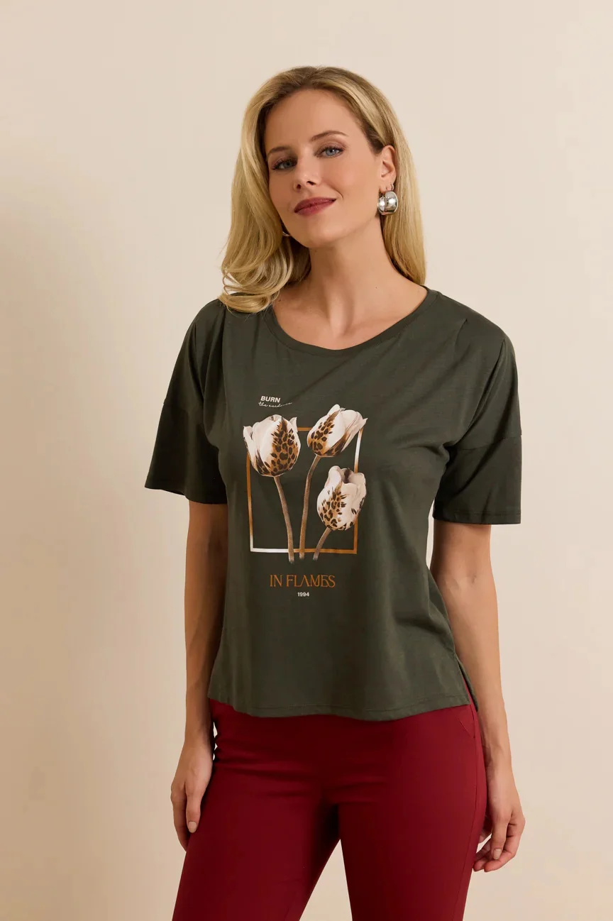 Φωτογραφία προϊόντος: ΕΝΖΖΟ T-shirt Kellie, Χακί, Enzzo
