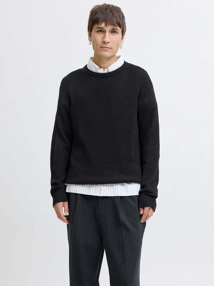 Φωτογραφία προϊόντος: jack and jones JACK + JONES PANNEL KNIT CREW NECK 12278916 BLACK