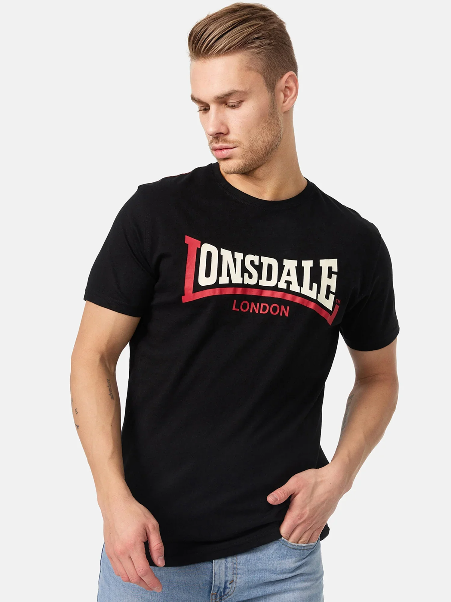 Φωτογραφία προϊόντος: LONSDALE T-SHIRT REGULAR FIT TWO TONE 113170-1000 BLACK