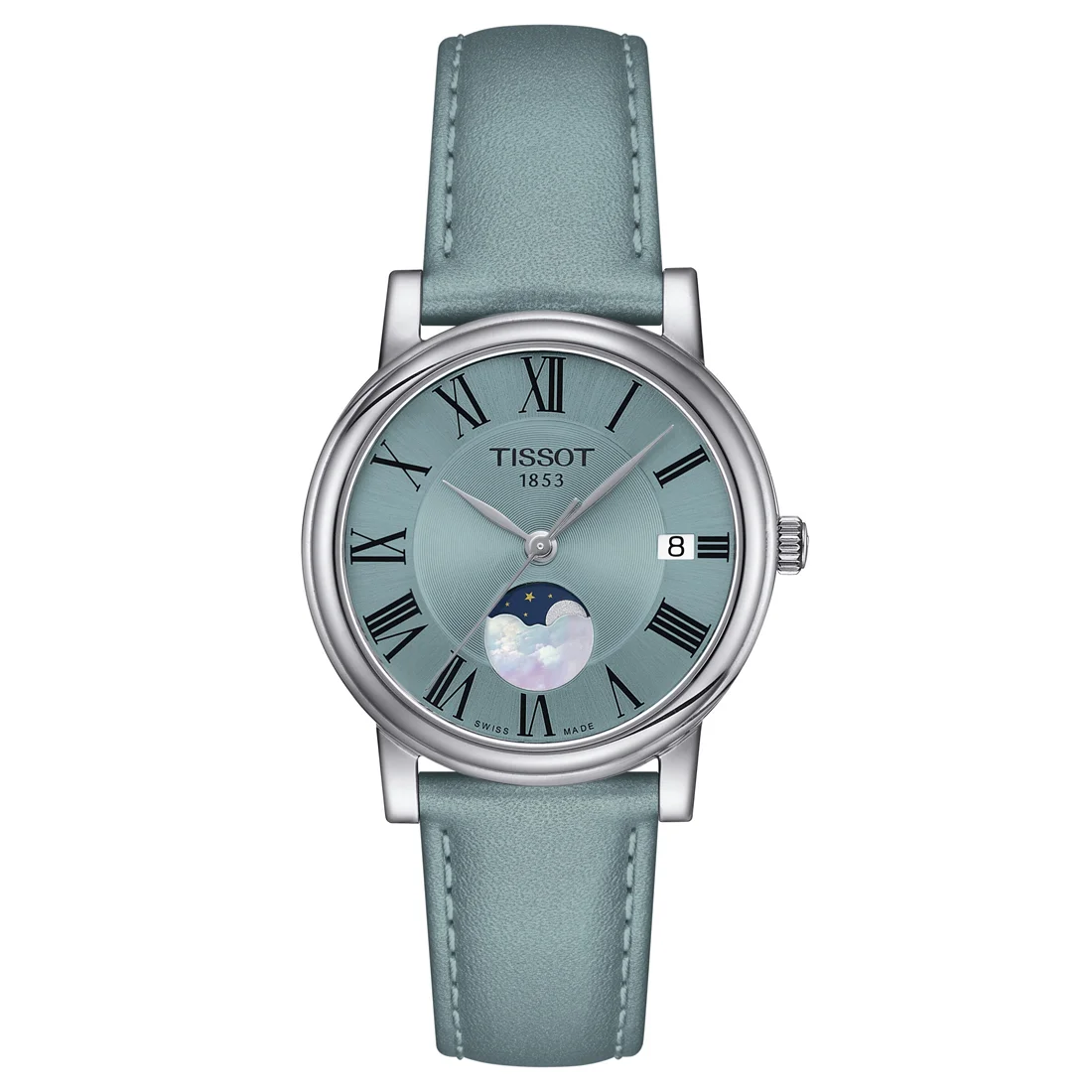 Φωτογραφία προϊόντος: Γυναικείο Ρολόι Tissot Carson Lady Moonphase Δερμάτινο Λουρί T122.223.16.353.00