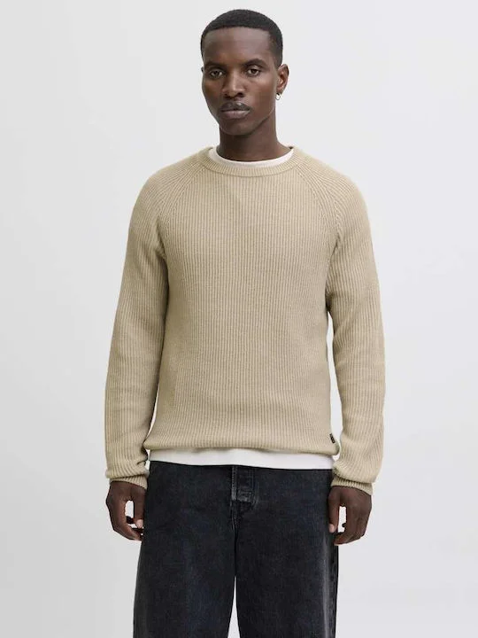 Φωτογραφία προϊόντος: jack and jones JACK + JONES PANNEL KNIT CREW NECK 12278916 CROCKERY