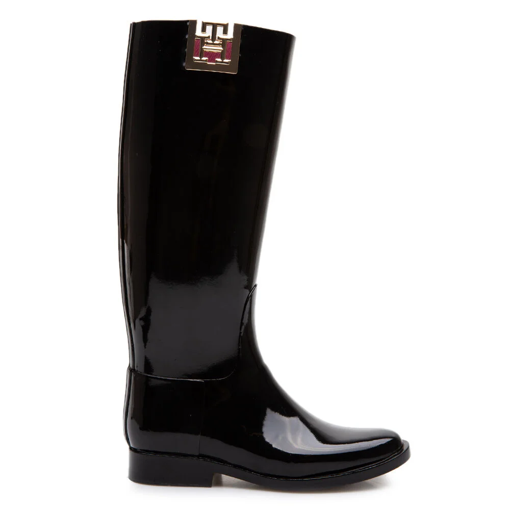 Φωτογραφία προϊόντος: ΓΥΝΑΙΚΕΙΑ ΜΠΟΤΑ TOMMY HILFIGER TH HIGH RAINBOOT BLACK ΜΑΥΡ0