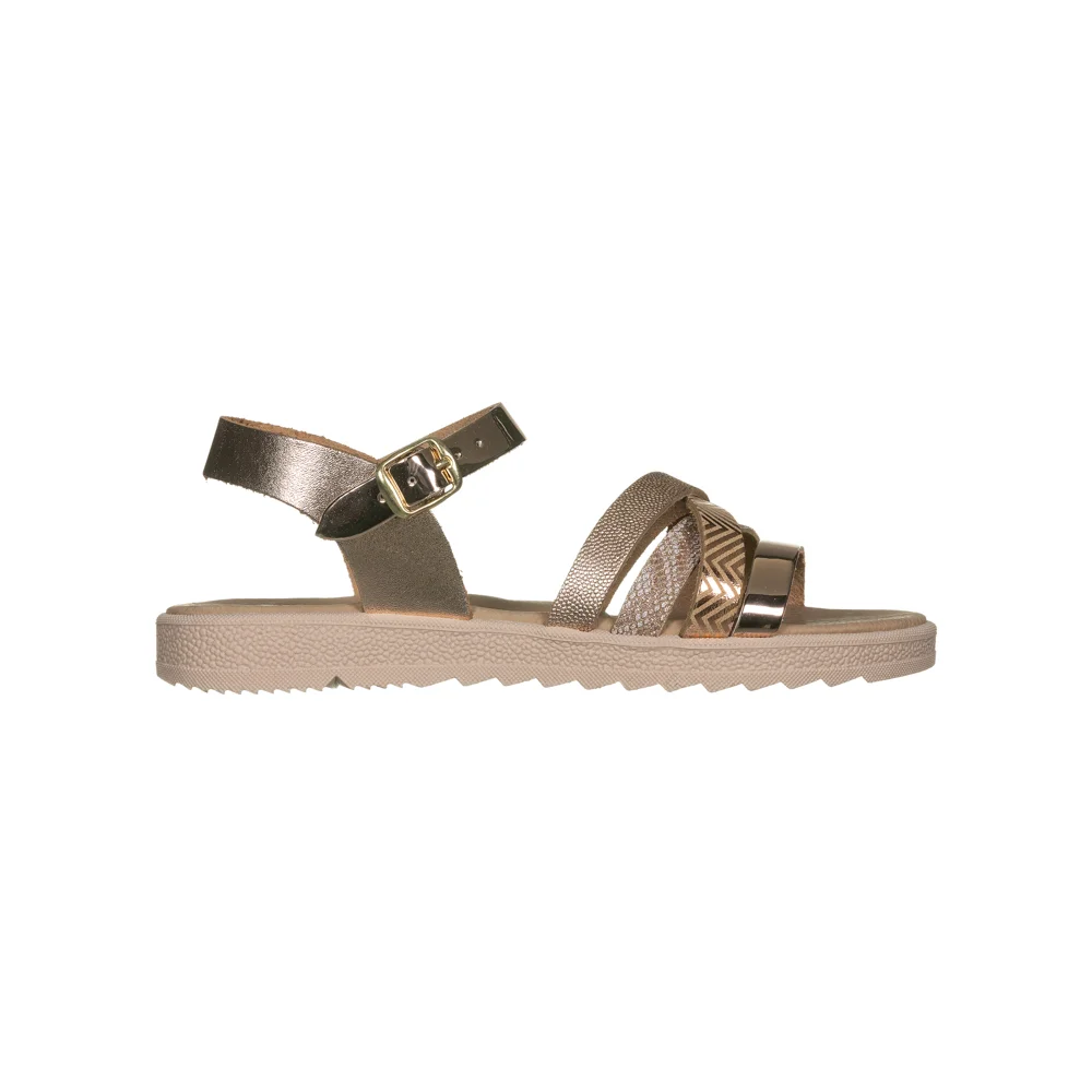 Φωτογραφία προϊόντος: Aby Shoes Παιδικό δερμάτινο πέδιλο ABY 086 ασημί