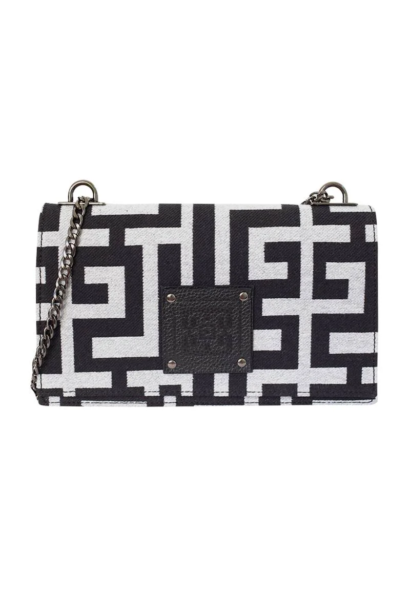 Φωτογραφία προϊόντος: Midneto Delos Silver (Lurex) Black Labyrinth Bag