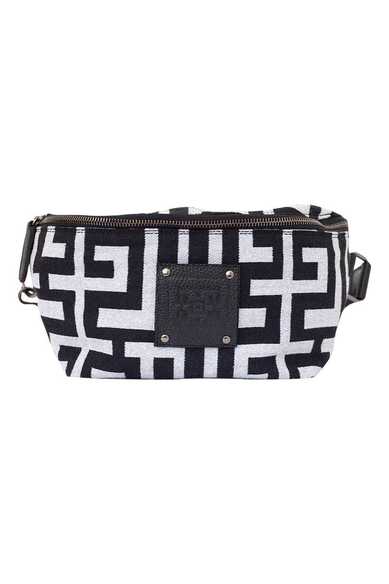 Φωτογραφία προϊόντος: Midneto Melpomene I Silver (Lurex) Black Labyrinth Bag