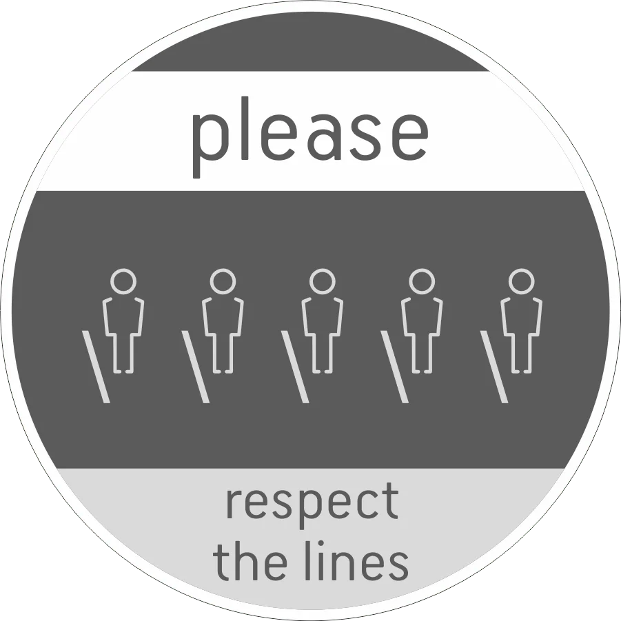 Φωτογραφία προϊόντος: Αυτοκόλλητο basic rules "Respect the line"