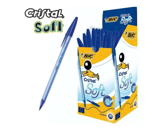 Φωτογραφία προϊόντος: Bic Στυλό Ballpoint 1.2mm με μπλε μελάνι Cristal Soft