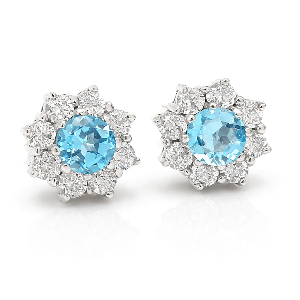 Φωτογραφία προϊόντος: fenixjewelry Λευκοχρυσα Γυναικεία Σκουλαρίκια Τopaz 14κ XΣ43