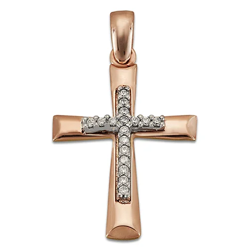 Φωτογραφία προϊόντος: fenixjewelry Ρόζ Χρυσός σταυρός 14κ ΣΤ4085Ρ