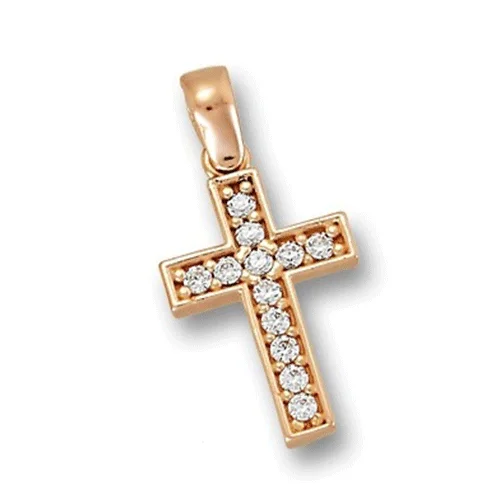 Φωτογραφία προϊόντος: fenixjewelry Ρόζ Χρυσός σταυρός 14κ ΣΤ5001Ρ