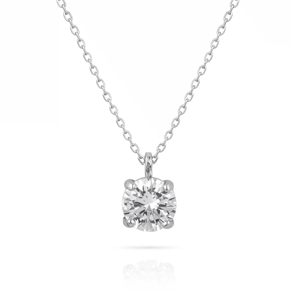 Φωτογραφία προϊόντος: fenixjewelry Κολιε Γυναικειο Μονοπετρο κ14 Λευκο Χρυσο Ζιργκον 991Λ