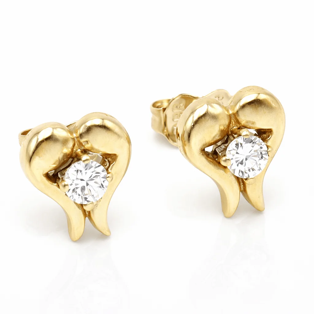 Φωτογραφία προϊόντος: fenixjewelry Xρυσα Γυναικεία Σκουλαρίκια Καρδιες 14κ XΣ18