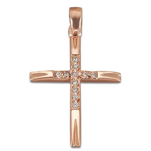 Φωτογραφία προϊόντος: fenixjewelry Ρόζ Χρυσός σταυρός 14κ ΣΤ1005Ρ